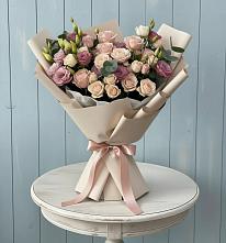 Букет цветов из:  Розы и Лизиантусы #REPLACE_PRED# Хурбе