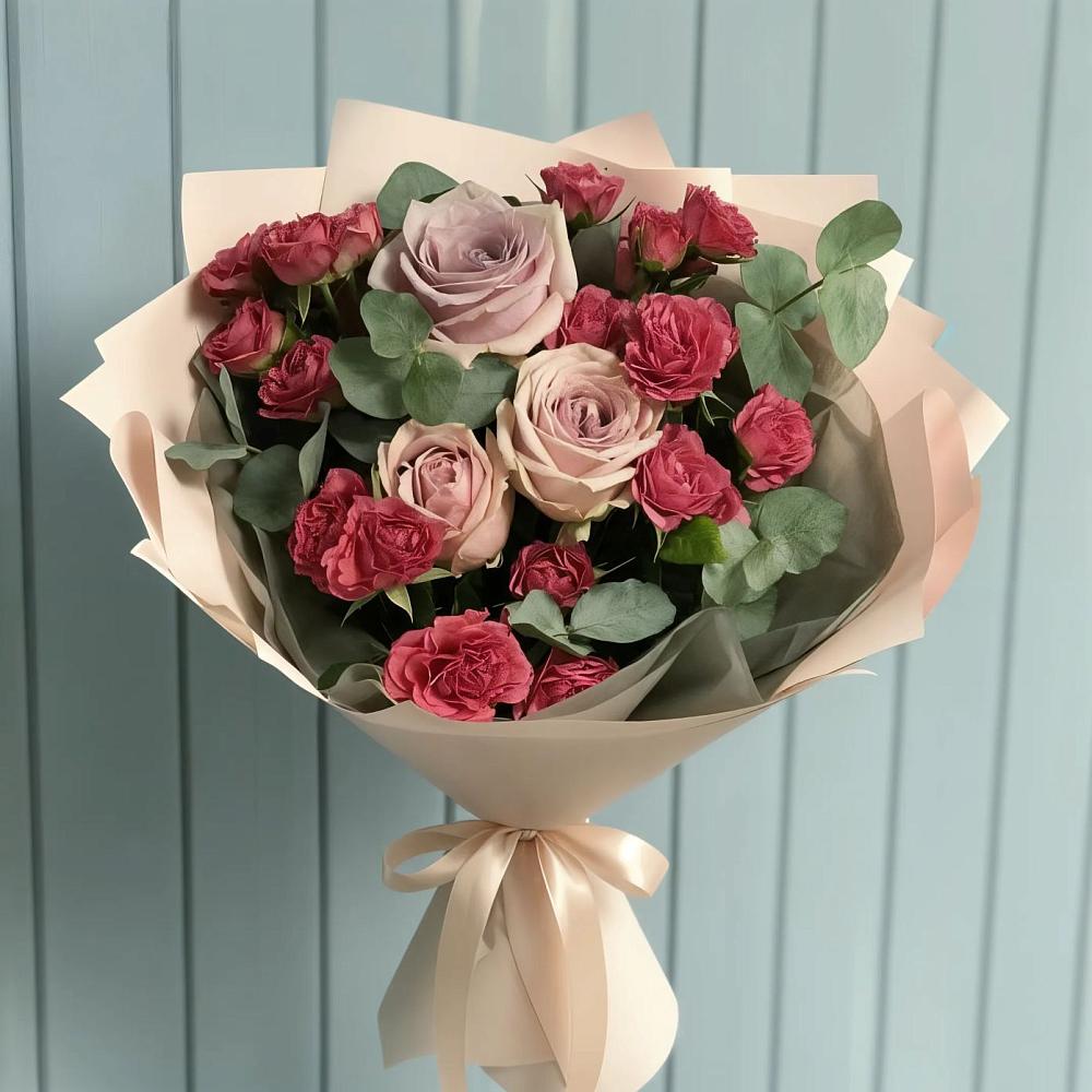 Букет цветов из: Гвоздики и Розы в Хурбе