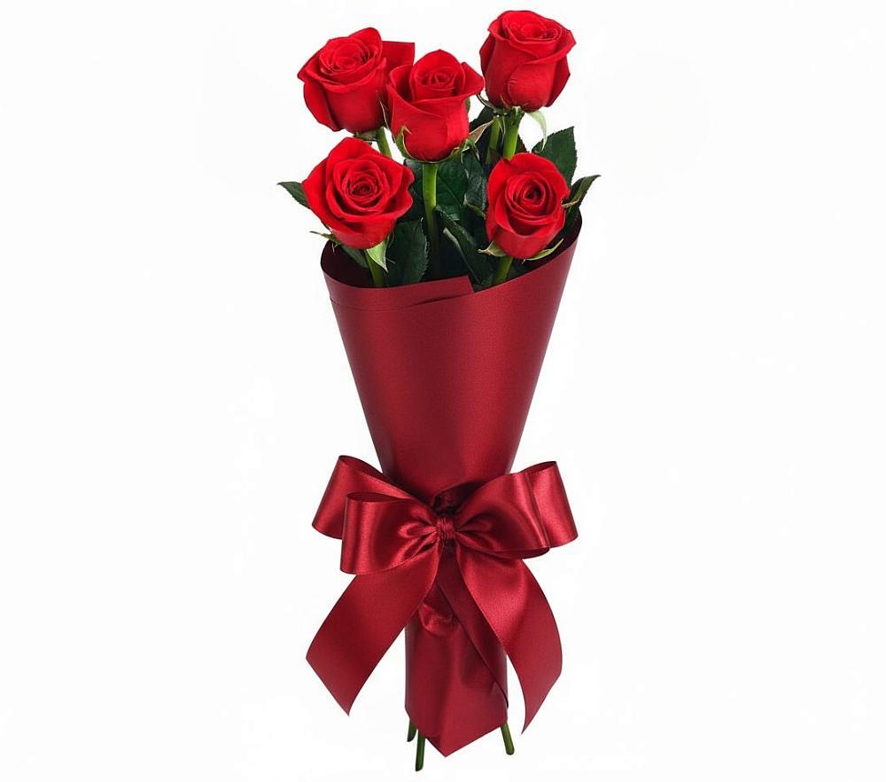 Букет 5 Красных роз Эдлесс Лав в Хурбе