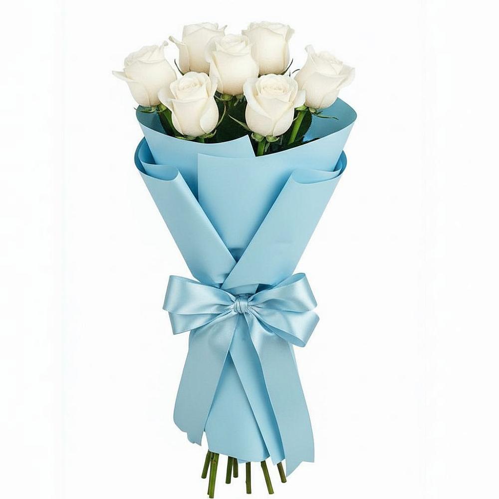 Букет 7 белых роз Проуд в Хурбе