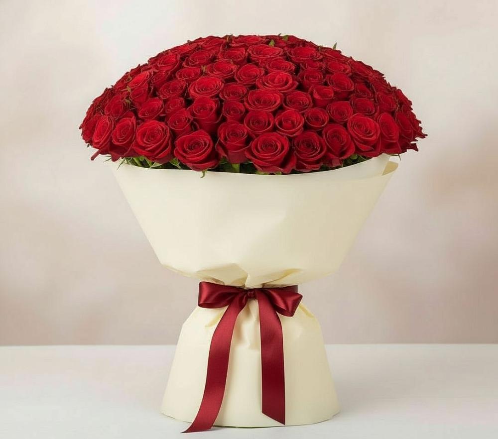 Букет 101 Красная роза Милано в Хурбе
