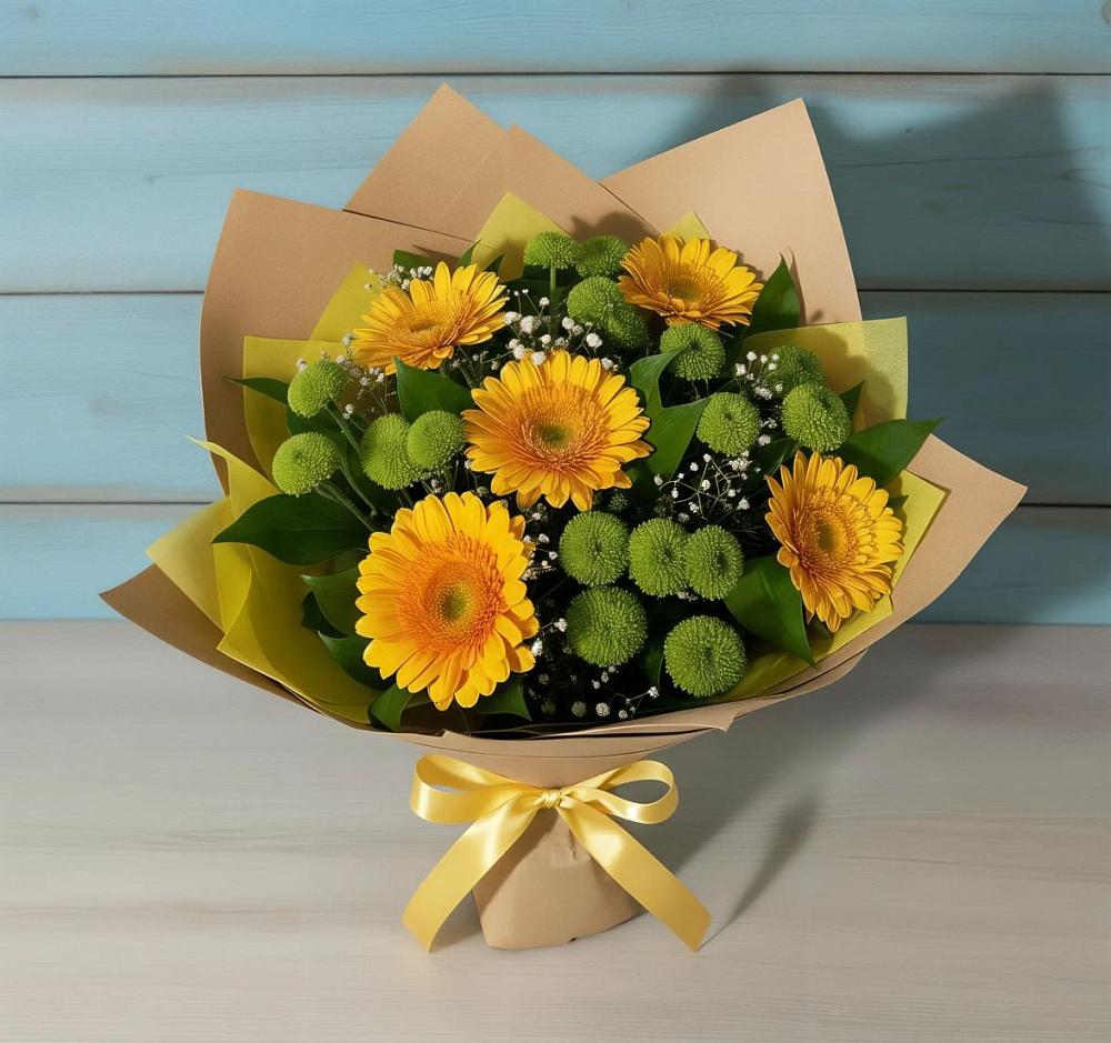 Букет цветов из: Герберы и Хризантемы в Хурбе