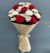 Букет цветов из:  Розы и Хризантемы в Хурбе