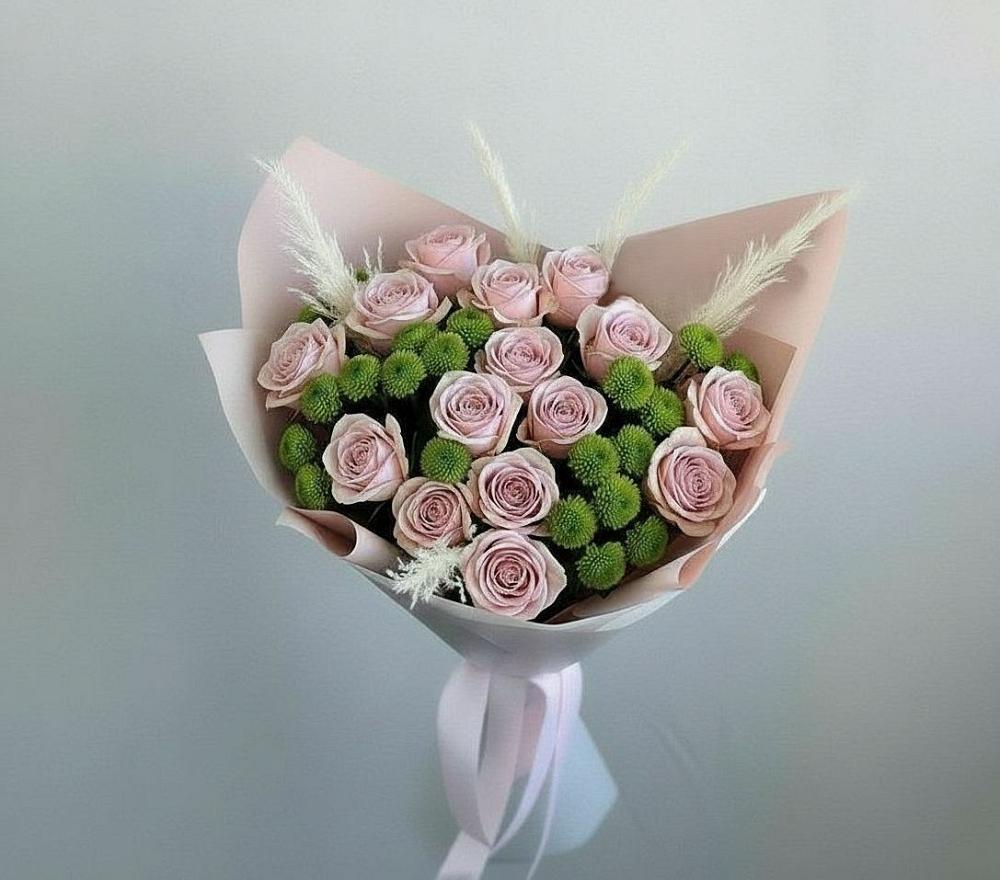 Букет цветов из: Розы и Хризантемы в Хурбе