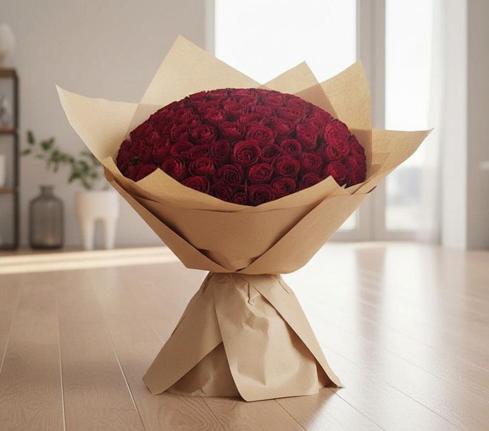 Букет 101 Красная роза в Хурбе
