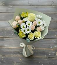 Букет цветов из:  Альстромерии, Розы и Хризантемы в Хурбе