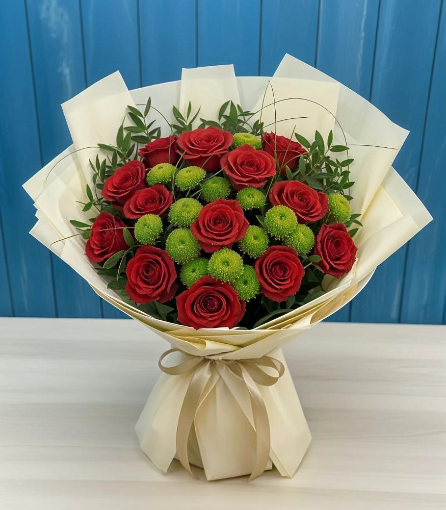 Букет цветов из: Розы и Хризантемы в Хурбе