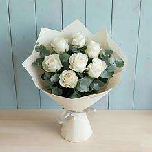 Букет Белые розы в Эвкалипте #REPLACE_PRED# Хурбе